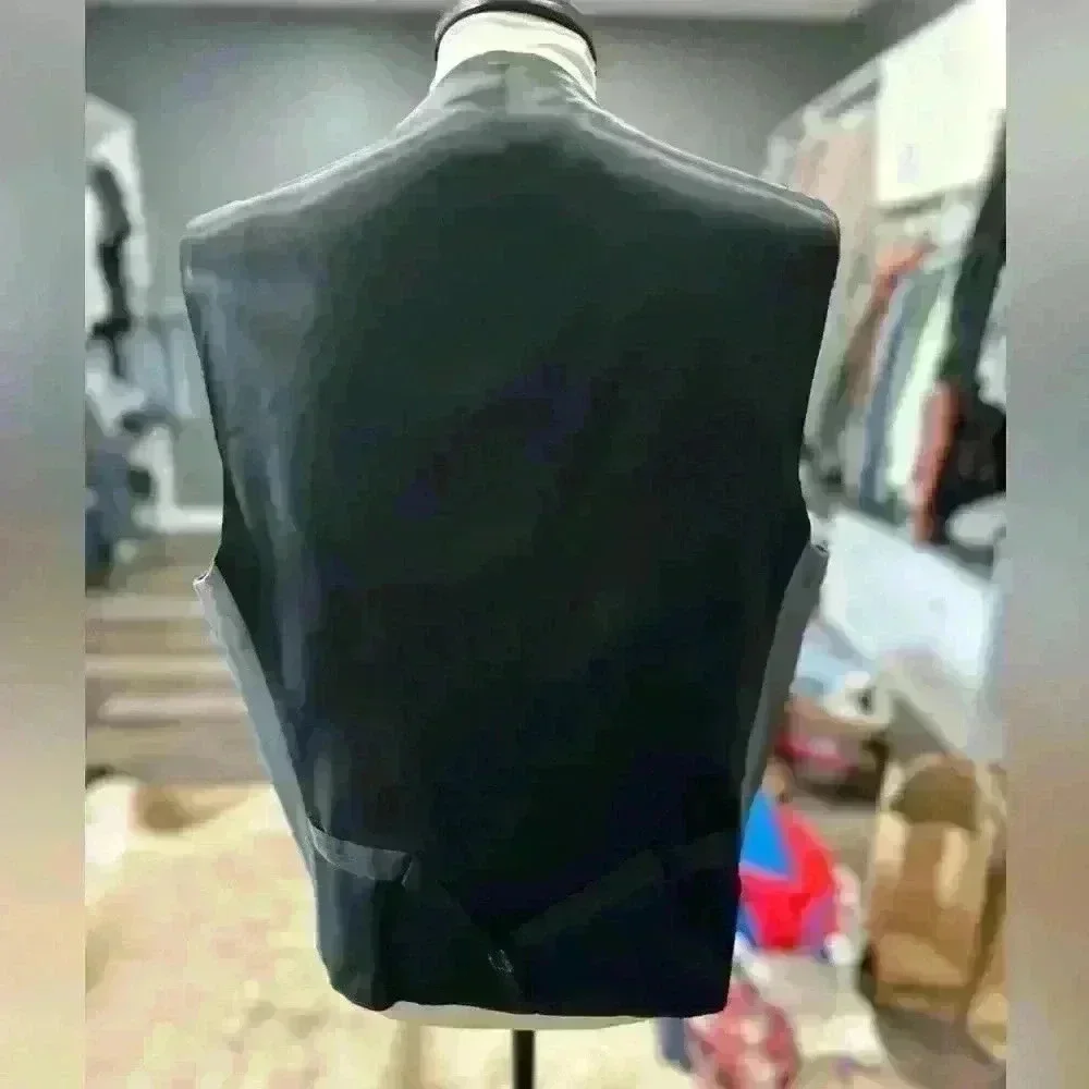 J. Ferrar Mens 38R Gray Blazer and Vest Set Two Piece Modern Fit Suit Jacket
